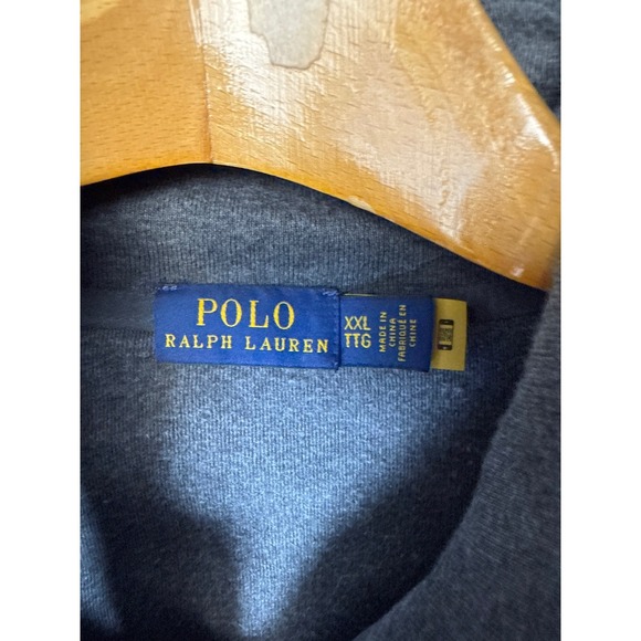 Polo Ralph Lauren Velour Quarter Zip Sweatshirt Pullover Gray Women Size XXL EUC - Picture 4 of 12